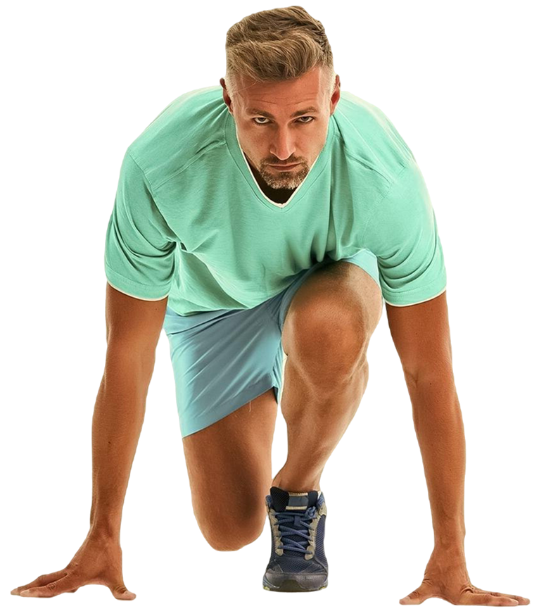 Athlete in starting position